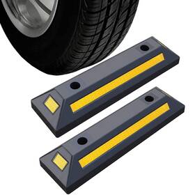 8542043028 Reliancer 2 Pack Rubber Parking Guide Blocks Heavy Duty Wheel Stop Stoppers For Car Gar