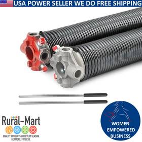 Gz-22 Rural Mart Garage Door Torsion Springs With Two Winding Bars 0.207 X 2 Inch 24 18000 Cycles