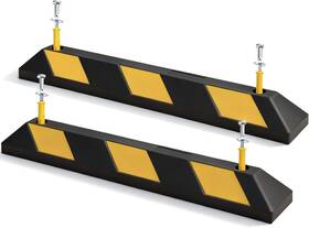 Bea-pb-5pcs-2 Safety 35.5 Inch Rubber Parking Stoppers 2 Pack 22000 Lbs Heavy Duty Car Stopper With Refl