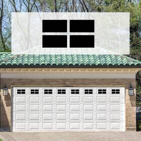 Sanfurney 717880920761 2 Car Magnetic Garage Door Windows Panes Traditional Style Precut Faux Fake Deco