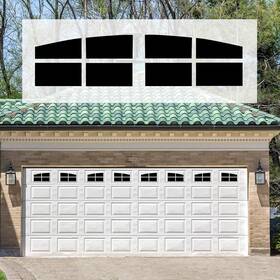 Sanfurney 717880920778 2 Car Magnetic Garage Door Windows Panes Arch Style Pre-cut Faux Fake Decorat
