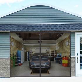 Sjf-mgds-168 Sanjinfon Garage Door Screen For 1 Car 14x8ft Magnetic 14x8 Ft Gara