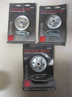 9-53577 Sears 953577 Lot Of 3 Inch Garage Door Zinc Pulley And Fork