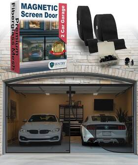 Sentry Screens 078776752805 Magnetic Garage Door Screen 2 Car 7 H X 16 W Ultra-durable 6