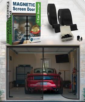 Ssgds8x9bl Sentry Screens Magnetic Garage Door Screen 1 Car 8 H X 9 W Ultra-durable 60