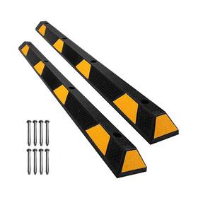 Speedmax 759687466738 Rubber Parking Stoppers For Garage Curb Block 72 Inch Target With 8 Bolts