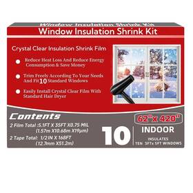 62x420in Starjungle 5w10w Indoor Window Insulation Kit Clear 10w