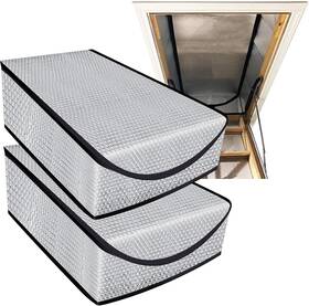 Asic02 Storystore 2 Pack Attic Door Insulation Cover 25 Inch X 54 11 - Energy Silver