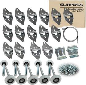 Surpass 445042480442 Garage Door Hardware Kit Roller/hinge/top Bracket/wire Rope For 16ftx7ft