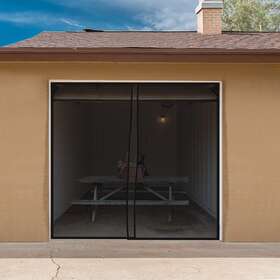 82-9684 Trademark Glb Magnetic Garage Door Screen For One Car Garage- Heavy Duty Weighted Enclo