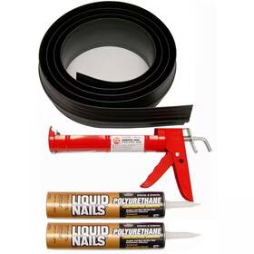 Tsunami Seal 744759045348 Garage Door Threshold Kit Two Liquid Nails Cartridges 18 Ft. Black