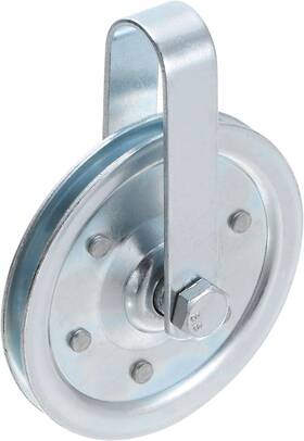 A23091400ux0878 Uxcell 1 Set Garage Door Pulley 108mm 4 Inch Od / Silver Tone