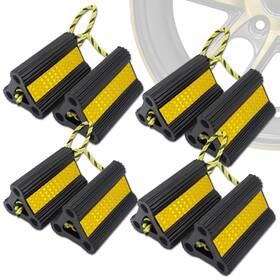B0ffgn358n Vacallity Rubber Wheel Chocks Rv Trailer Car Truck Camper 6.2in 4 Pairs With Rope