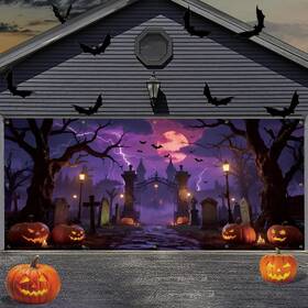 Hgb-2025 Vrainito 7 X 16 Ft Halloween Garage Door Cover Decorations 2025