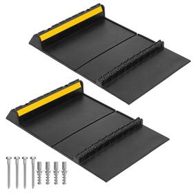 Wkingboom 777886561849 2 Pack Durable Rubber Parking Mat Inch Rise Bump Anti-slip Wheel Stopper