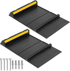 W-zd-ws01-2 Wkingboom Rubber Garage Parking Mat 17.6x23.6x2.8 Inch Heavy Duty Wheel Stoppers 2 Pack