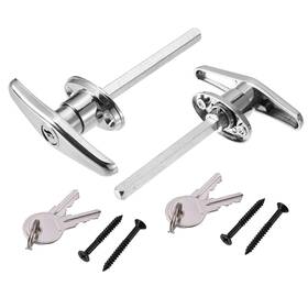 A23022000ux0159 X Autohaux 2 Set Universal Garage Shed Door Keyed 4.33ftft Silver Tone