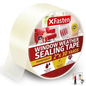 Xfasten 731717946953 Transparent Window Weather Sealing Tape 2-inch X 2 Inch 30yds Clear