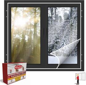 Xf-wik-84x110-p1 Xfasten Window Insulation Kit Clear Plastic 84-inch X 110-inch