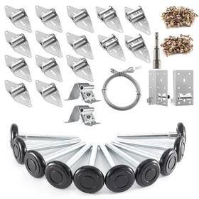 Xike 050811680212 2 Inch Nylon Garage Door Roller 4 Stem And Hinges Kit With Top Bottom Bracket