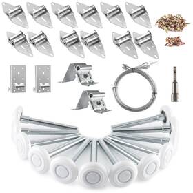 Xike 050811680298 2 Inch Nylon Garage Door Roller 4 Stem And Hinges Kit With Top Bottom Bracket
