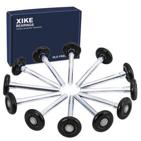 Xike 713072785835 12 Pack Black 2 Inch Nylon Garage Door Roller 4 Stem Quiet/durable And High