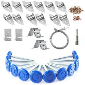 Gdrk8x8ftx1lan Xike 2 Inch Nylon Garage Door Roller 4 Stem And Hinges Kit With Top Bottom Bracket