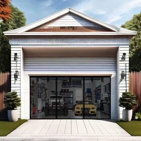 Pgdss2 Yofuzihu Premium Garage Door Screen For 2 Car 20x7ft Heavy Duty Durable Fiberg