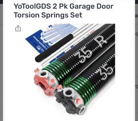 Yt-ts-243-2-35 Yotoolgds Pair Of 2 Inch Garage Door Torsion Springs Set With Non-slip Winding Ba