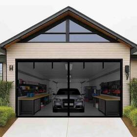 Yjhgds1210bk Yxazcm Magnetic Garage Door Screen 12x10ft For 1 Car Retractable Upgraded Du