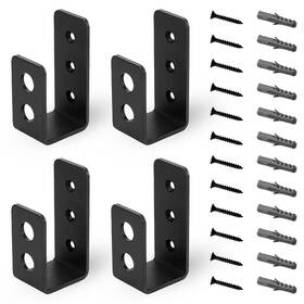 Zhuomingjia 702103452822 4pack 2x4 Door Barricade Brackets Heavy Duty Rust Proof Reinforcement U Brack