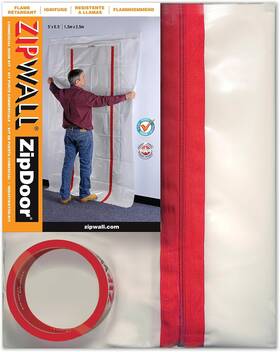 Zipwall 445021827831 Zipdoor Commercial Door Kit For Dust Containment Flame Retardant Zdc