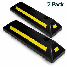 Ts0006 Zone Tech 2x Rubber Curb Parking Road Block Wheel Tire Stopper Garage Driveway