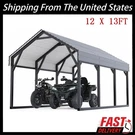 12 X 13 Ft Metal Carport Shed, Reinforced Frame And Steel Roof All-weather. Fixed Price $449.99.