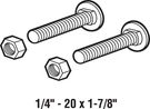 Prime-line GD52103 Steel Silver Carriage Bolts 1/4 Dia. X 1-7/8 In. With Nuts. Fixed Price $8.90.