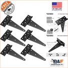 Black Wrought T-strap Hinges For Barn & Shed Doors 8" Heavy-duty Set Of 6. Fixed Price $73.34.