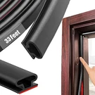 33FT Black Shape Door Seal Self Adhesive Weather Stripping Soundproof. Fixed Price $26.47.