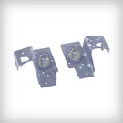 Garage Door Bottom Bracket Fixtures - Low Headroom Outside Hookup (pair). Fixed Price $73.99.