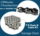 Liftmaster / Chamberlain Garage Door Foot Chain & Cable Kit 002D1817-10. Fixed Price $12.99.