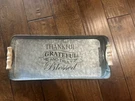 Robert Stanley 16.5 Galvanized Handle Tray Thankful Grateful Truly Blessed. Fixed Price $9.99.