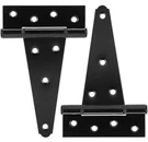 New Hillmaster 6 Inch Black Steel Heavy Duty Shed Gate Barn Door T-strap Hinges. Fixed Price $8.99.