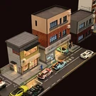 1/64 Diorama Car Garage Model Led Light City Street Apartment Store Scene. Fixed Price $40.99.