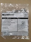 Closetmaid 7546 Concrete / Stud Wall Clips Qty: 12 White. Fixed Price $10.99.