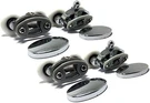 Smooth Set Of 4 New Oval Metal Alloy Double Wheel Shower Door Rollers 23MM. Fixed Price $17.46.