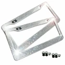 Zone Tech 2X Metal License Plate Frame Bling Rhinestone Chrome Crystal Diamond. Fixed Price $16.99.