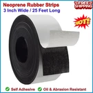Neoprene Rubber Strips With Self-adhesive Backing, Solid Roll 3" X 25'. Fixed Price $40.97.