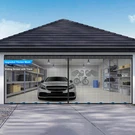 Liamst Sliding Garage Screen 9X8FT For 1 Car Magnetic. Fixed Price $113.78.