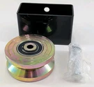 4" Groove Sliding Gate Cast Iron Roller Wheel Axle With Mounting Box. Fixed Price $27.89.