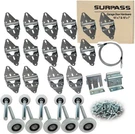 Surpass Garage Door Hardware Kit Roller/hinge/top Bracket/wire Rope (for 16'X7'. Fixed Price $68.01.