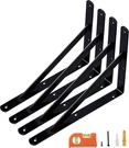 4-PACK 12 Inch Heavy Duty Shelf Brackets, Large Wall For Garage. Fixed Price $17.99.